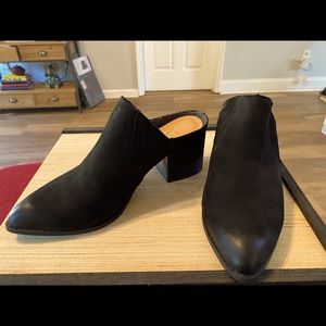 Never worn Black Suede Slip-on Mules!